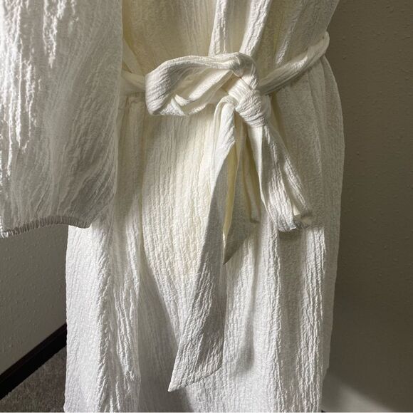 Elizabeth & James White Muslin Belted Mini Dress Women's Size Medium - Picture 9 of 15